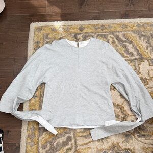Victoria Victoria Beckham Grey Long Sleeve Top w/ Back Zip (Made in Portugal)